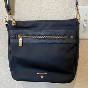 Michael Kors Black Crossbody Bag with Gold Accents